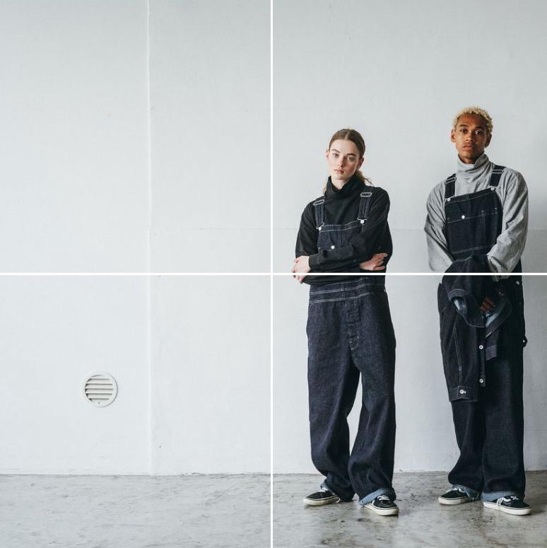 nest Robe | Navy Cotton Linen Denim Overalls