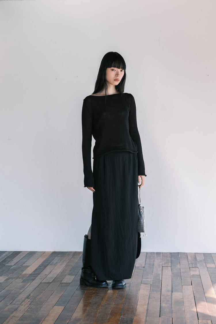cotton scoop neck knit