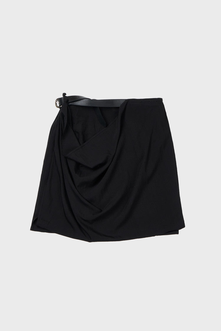 (Pre order) Belted pull-up midi skirt