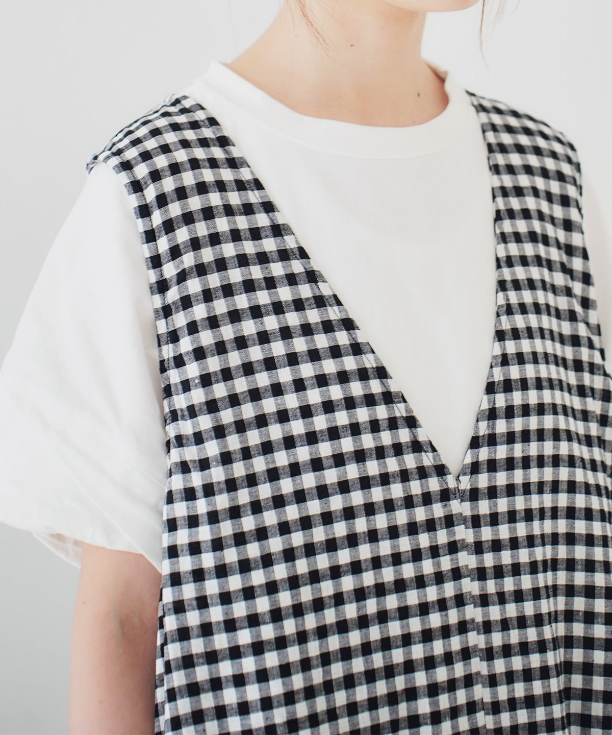 nest Robe | Linen Cotton Check Salopette