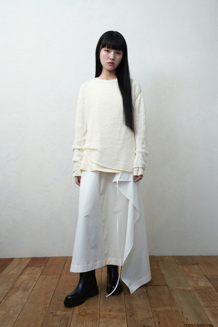 Double layered sweater in ivory