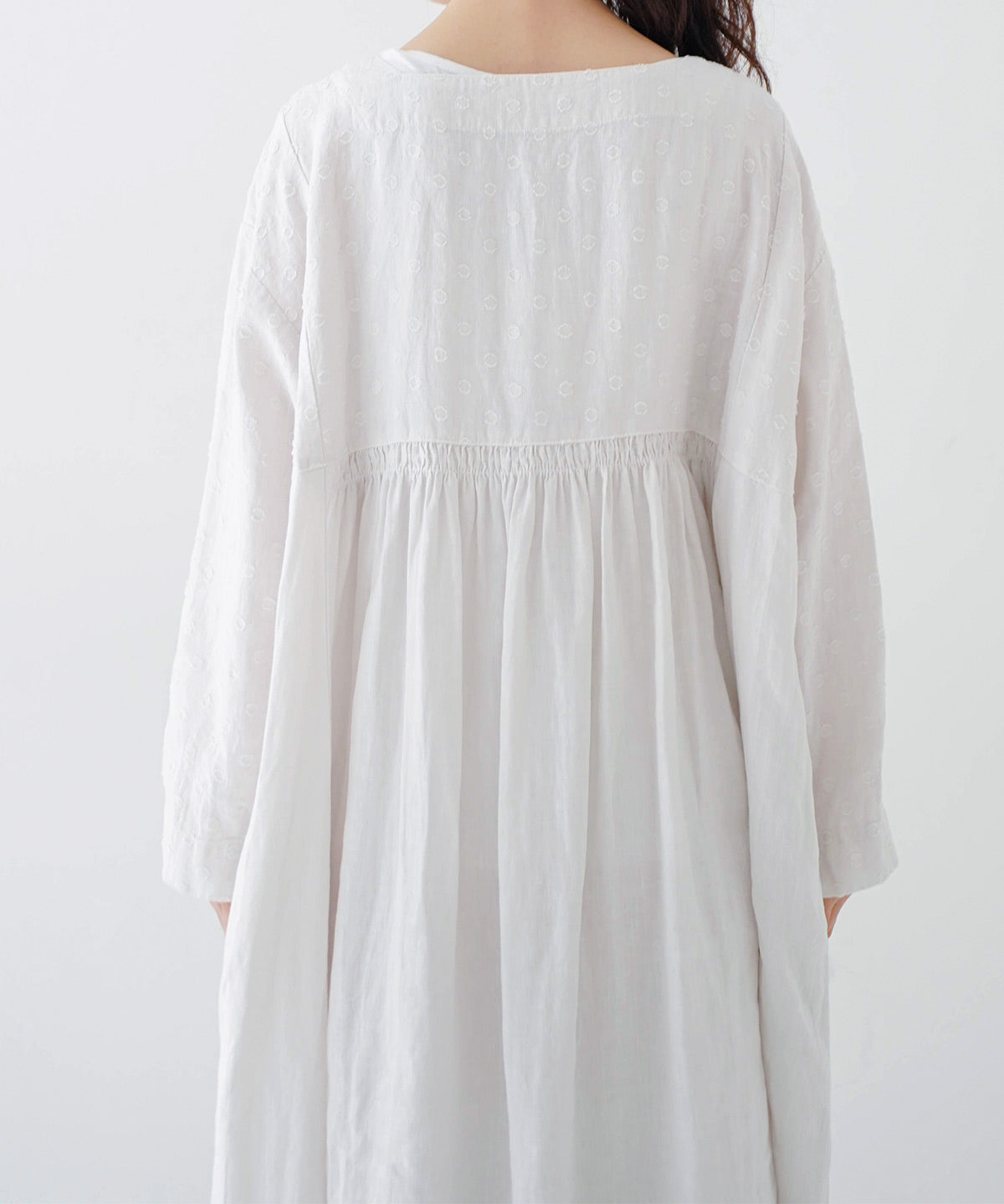 Linen Dot Jacquard Dress