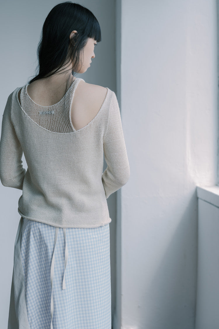 cotton scoop neck knit