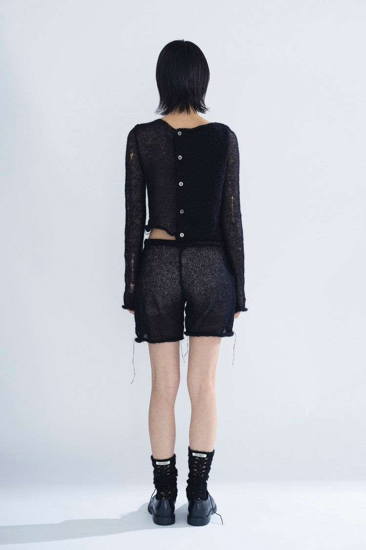 Paneled reversible cardigan