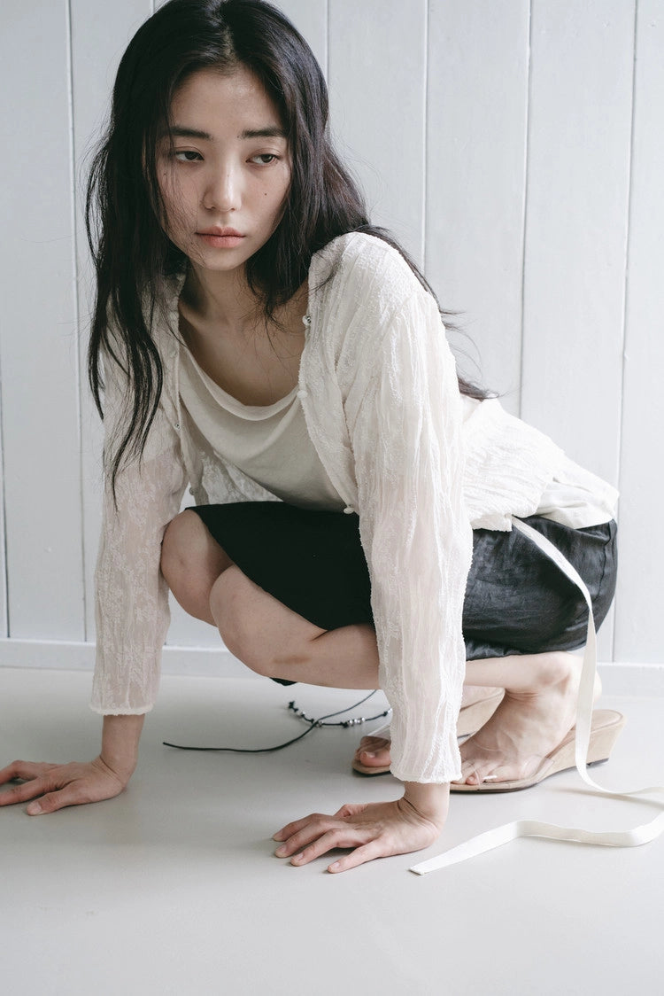 open shirt cardigan in ivory