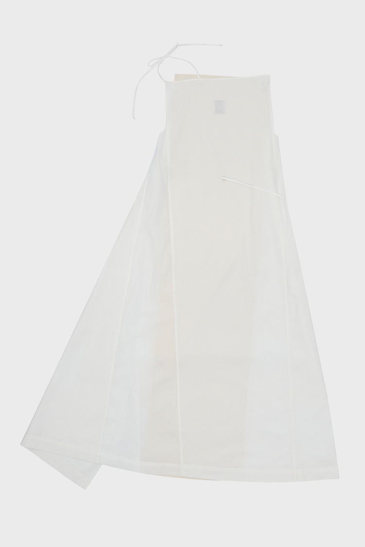 square wrap dress in white