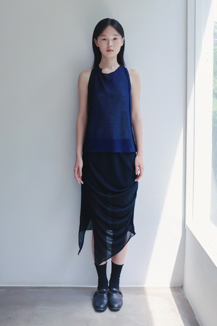 knotted shirring skirt