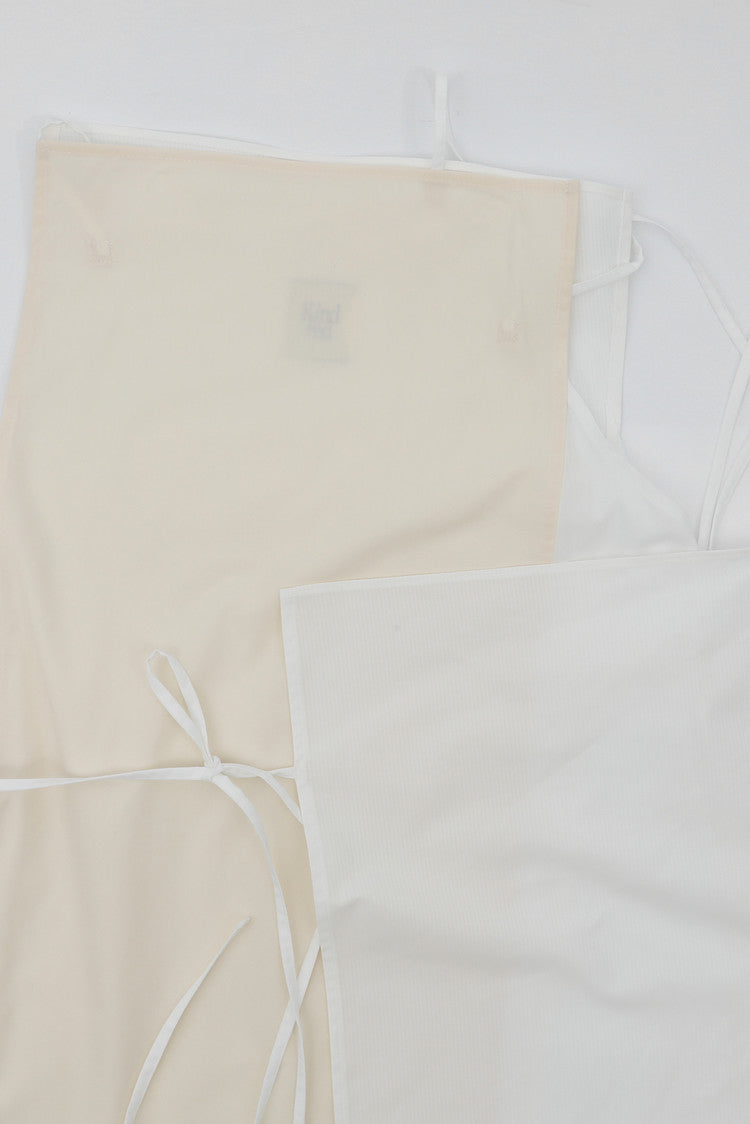 square wrap dress in white