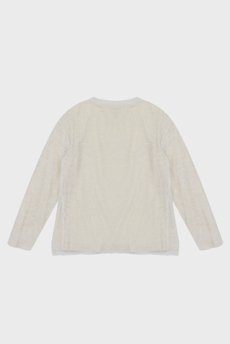 Double layered sweater in ivory