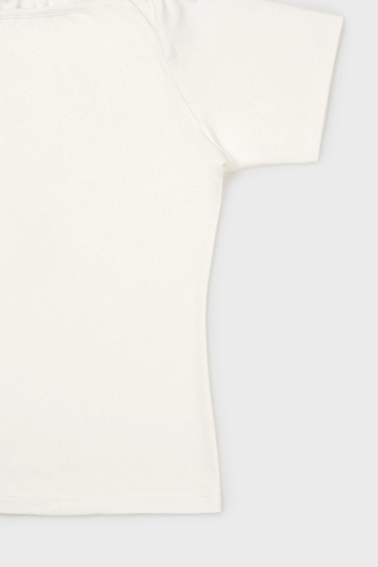 Baby snap t-shirt in off-white