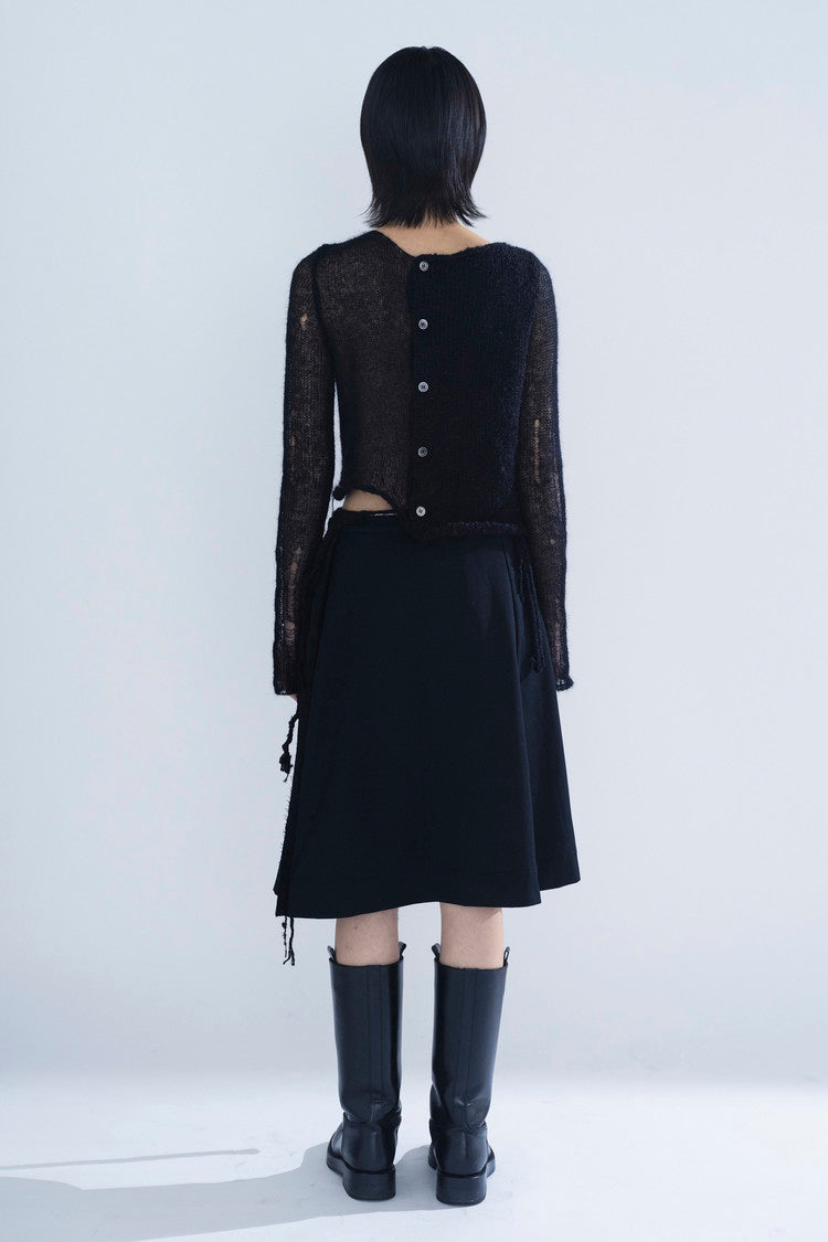 Paneled reversible cardigan