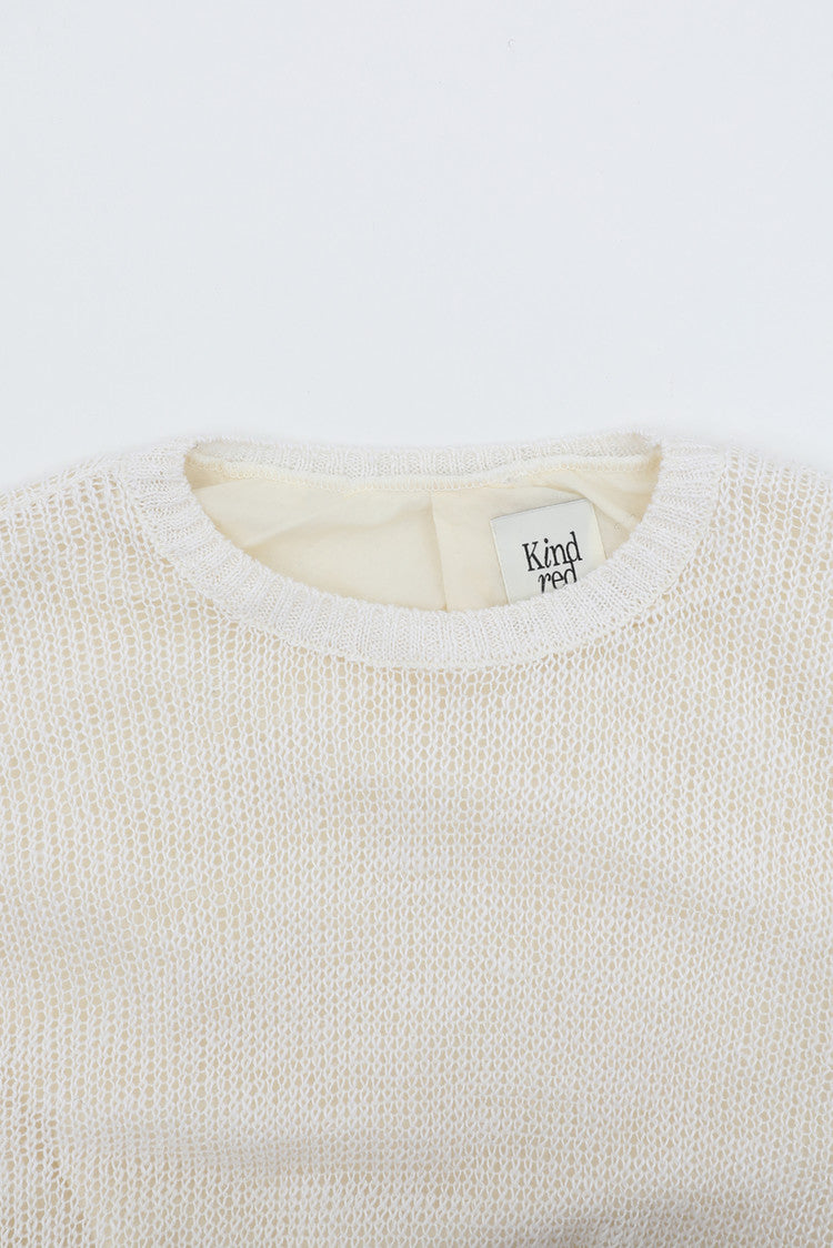 Double layered sweater in ivory