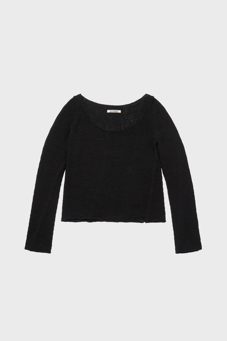 cotton scoop neck knit