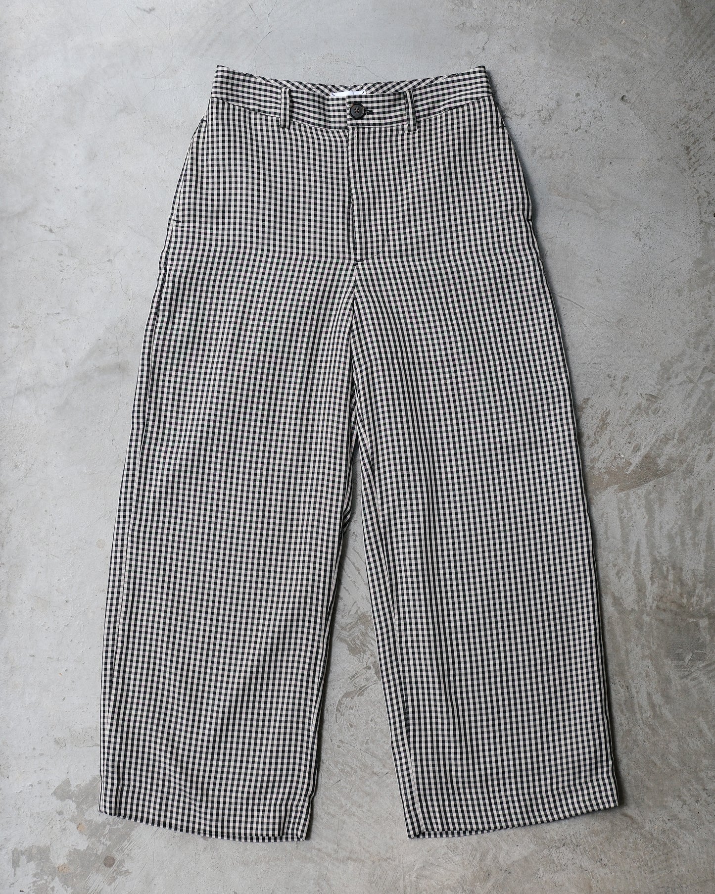 Checked wide leg pants