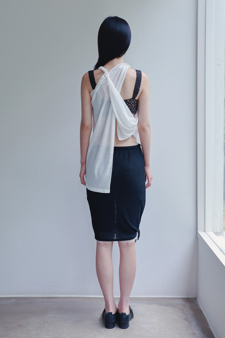 knotted shirring skirt