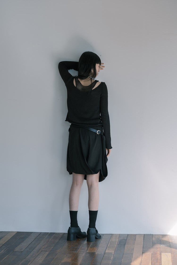 cotton scoop neck knit