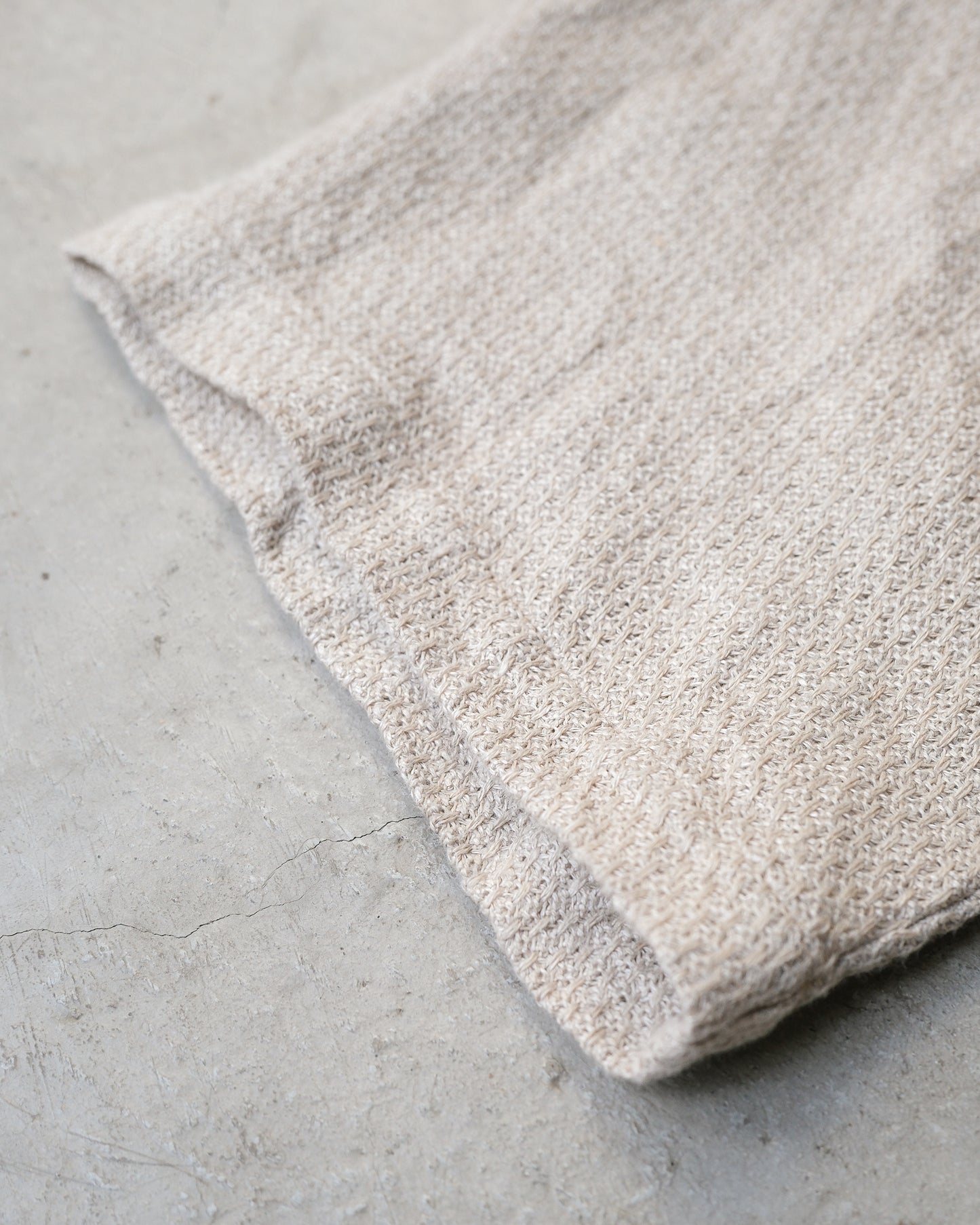 Linen Karami Weave Open Collar Shirt