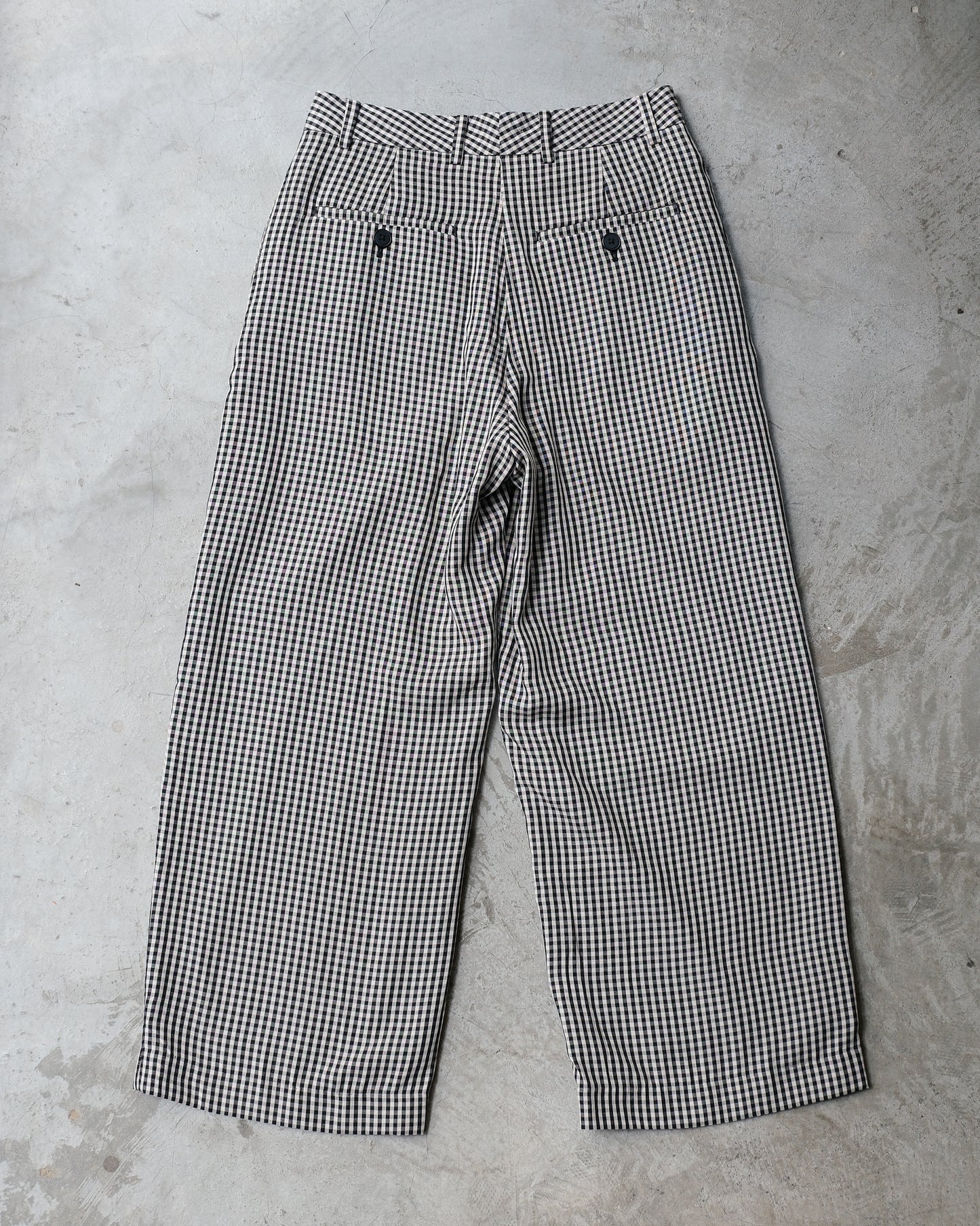 Checked wide leg pants