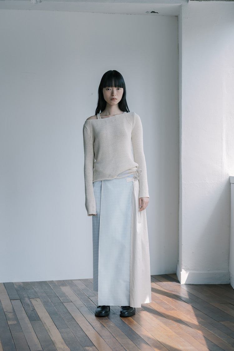 cotton scoop neck knit