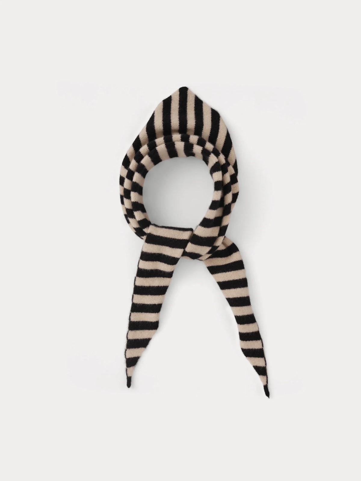 STRIPE TRIANGLE NECKERCHIEF BLACK & OATMEAL