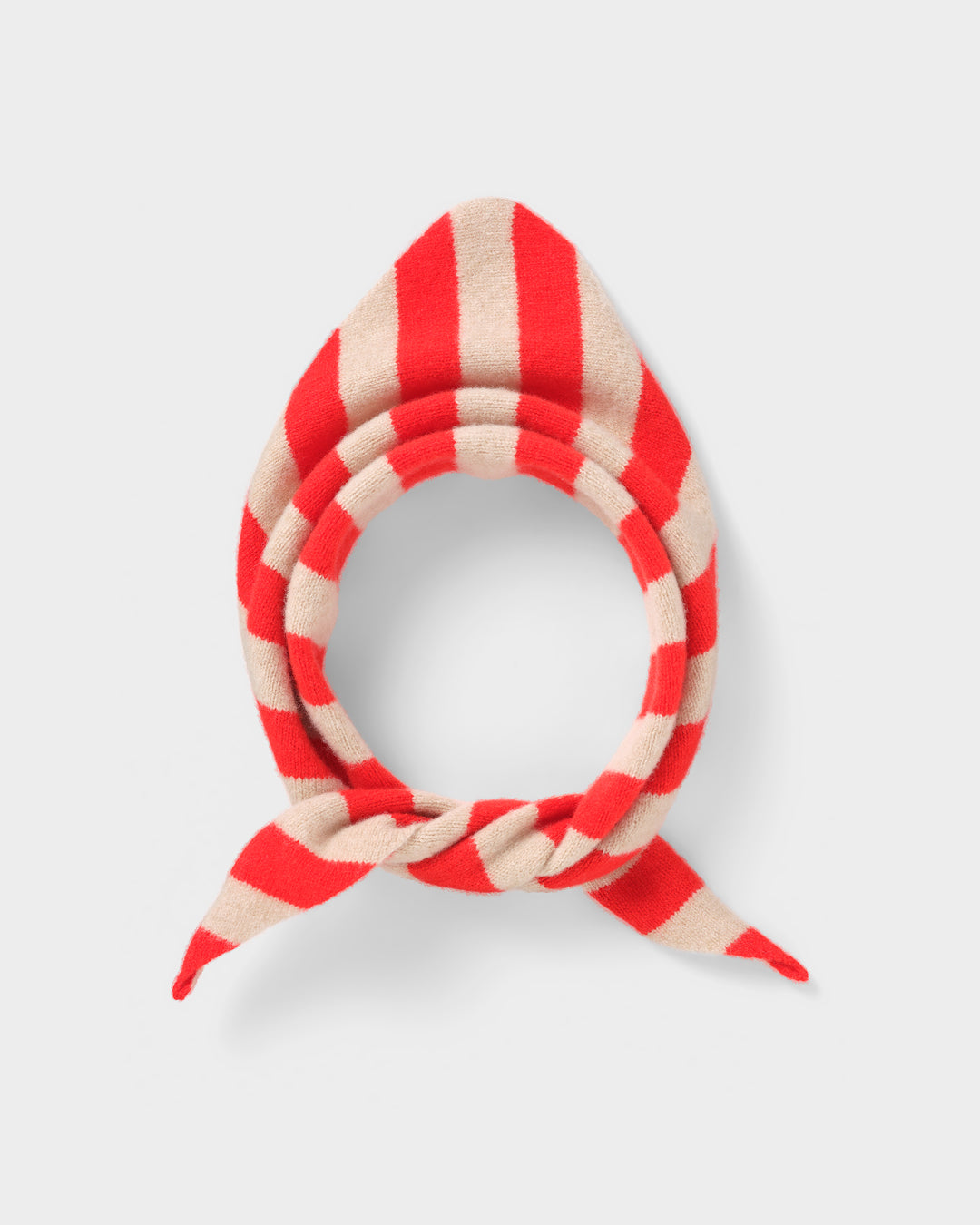 Jo Gordon stripe Triangle Neckerchief (Oatmeal x Poppy)