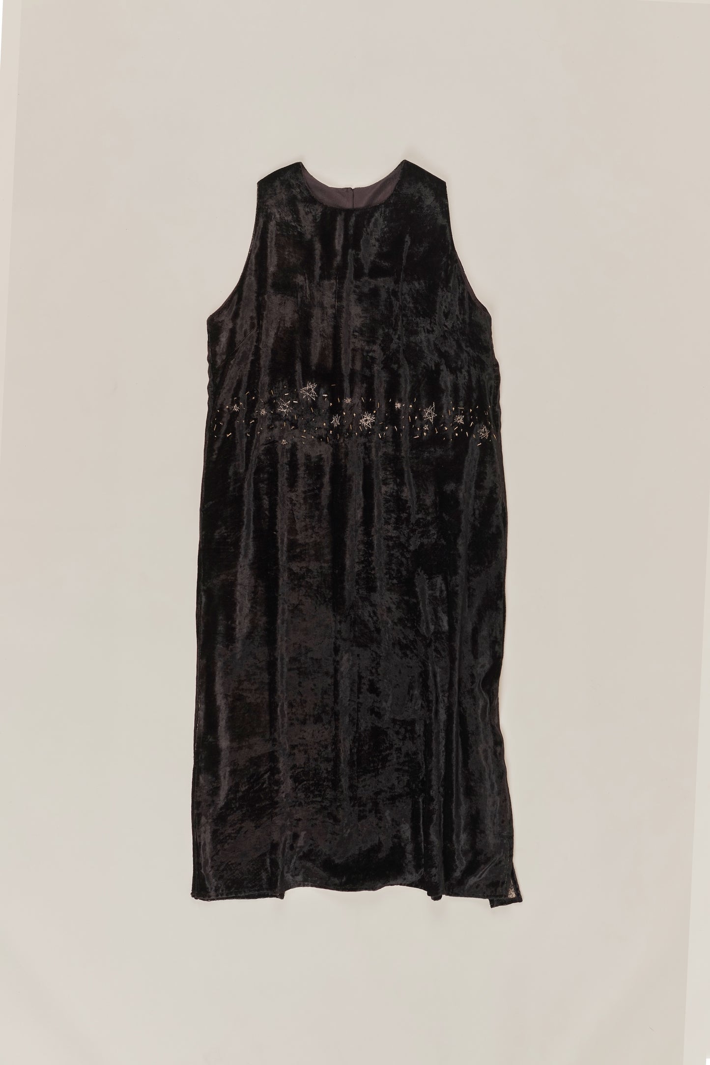 Lila Starry nights brown charcoal velvet dress