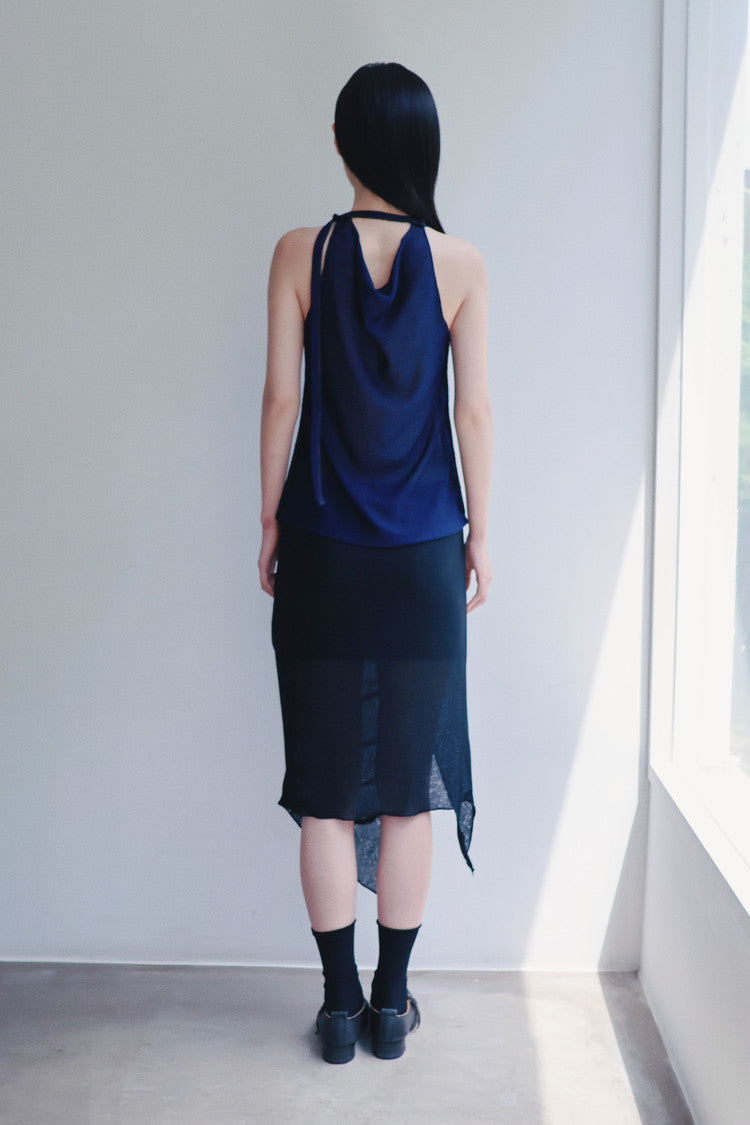 knotted shirring skirt