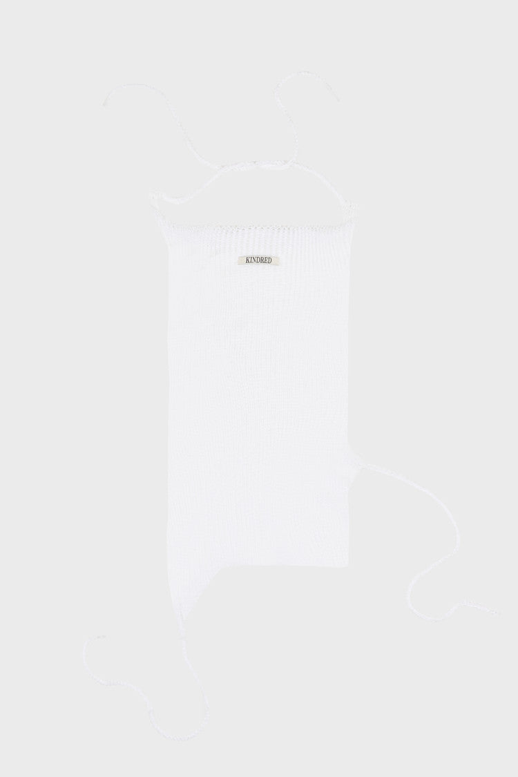 square knit vest in white