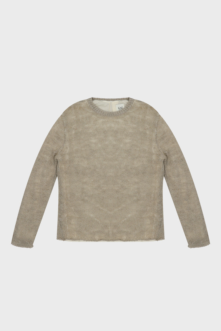 Double layered sweater in natural