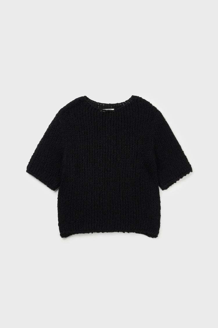 Chunky half sleeve knit in black