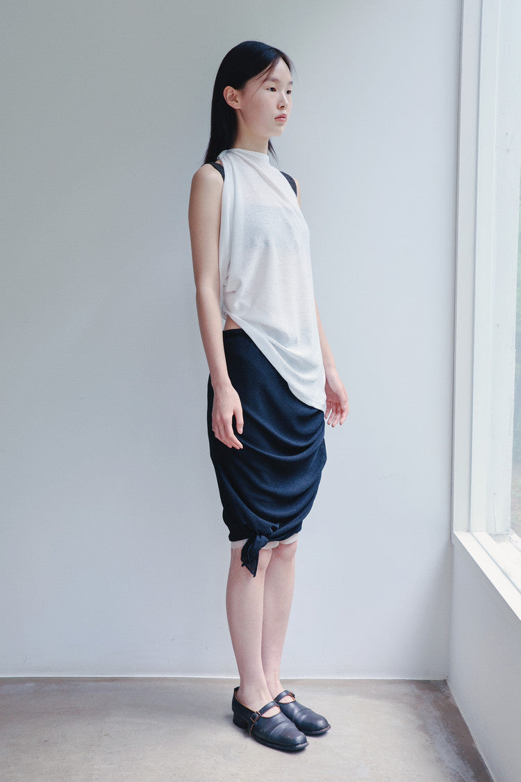 knotted shirring skirt