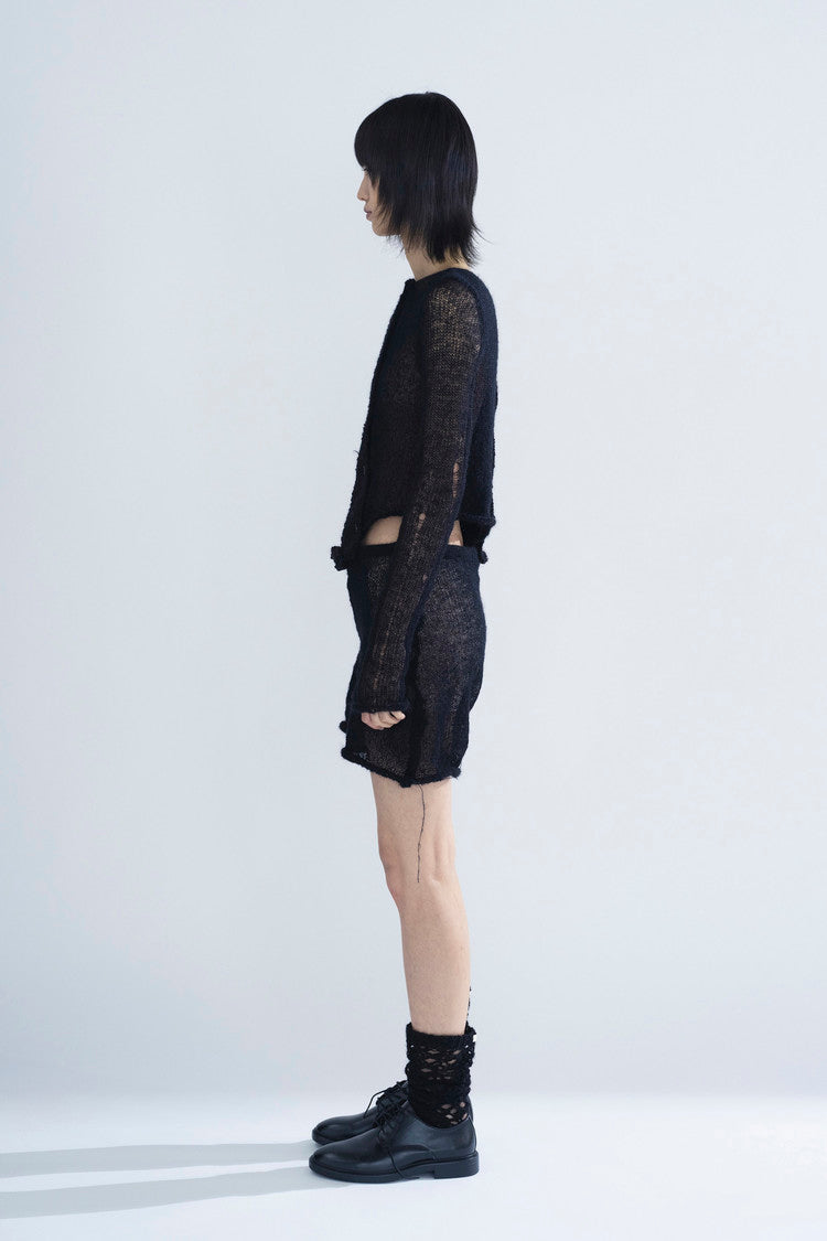 Paneled reversible cardigan