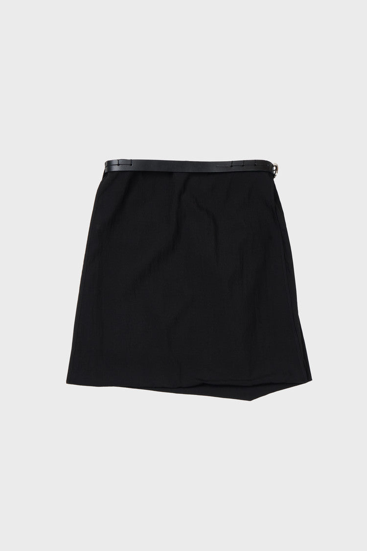 (Pre order) Belted pull-up midi skirt
