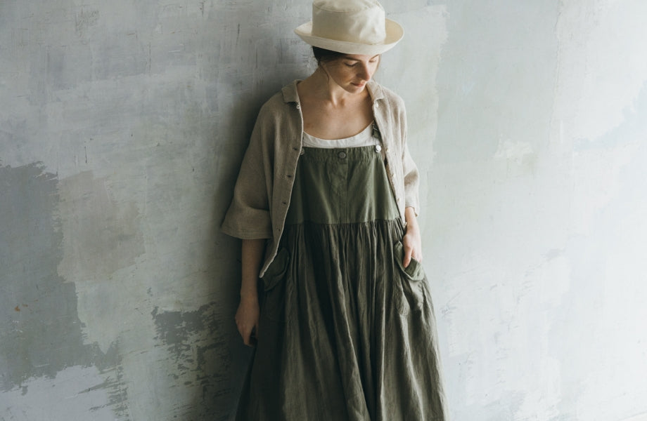 Linen Karami Weave Open Collar Shirt