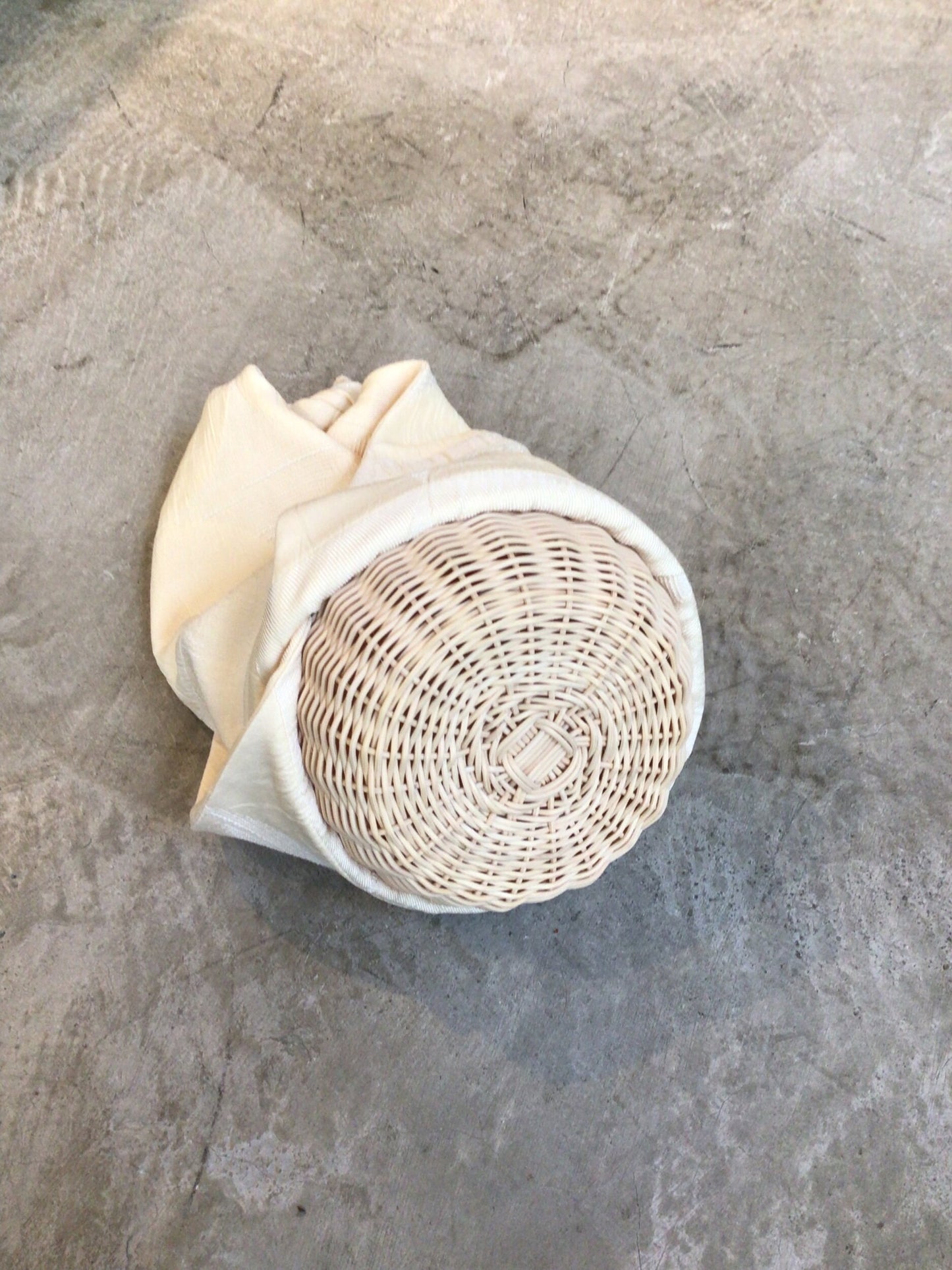 Moon Fabric Rattan Basket