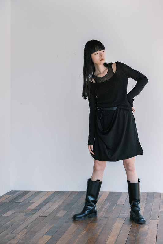 cotton scoop neck knit