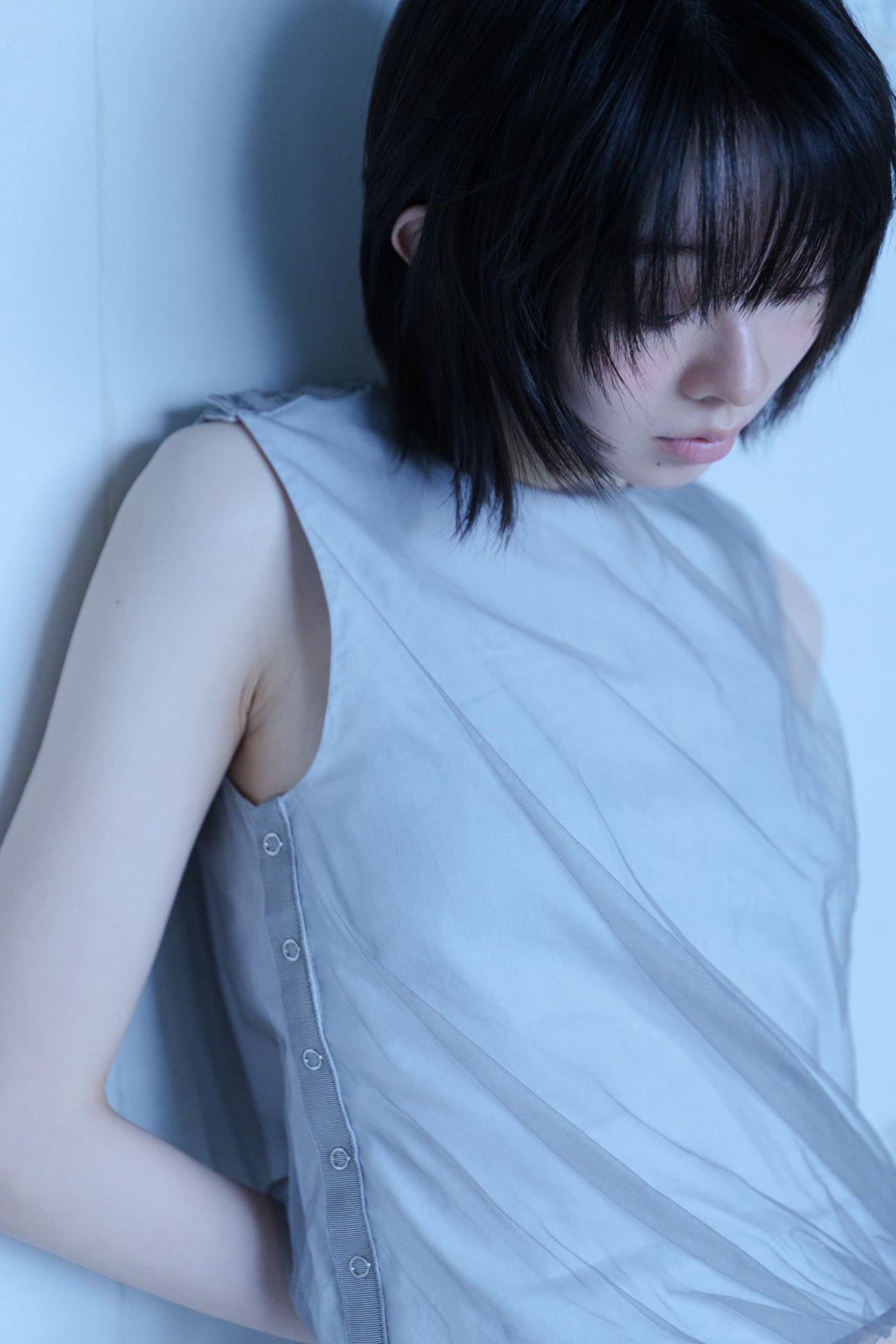 Pleated tulle top