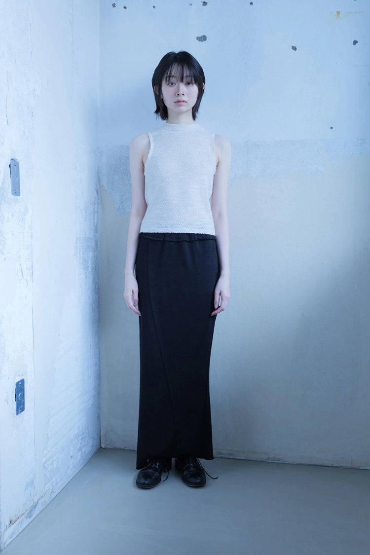 Knit maxi skirt in black