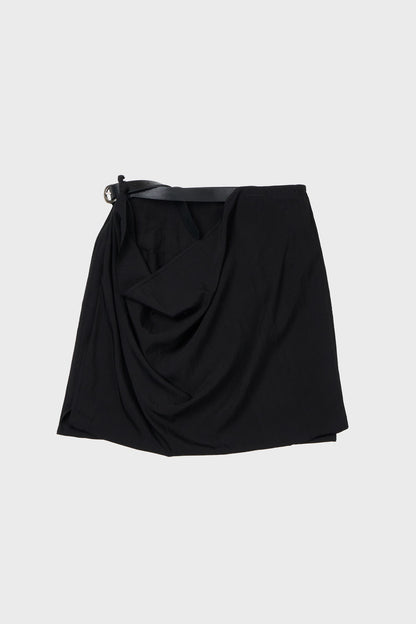(Pre order) Belted pull-up midi skirt