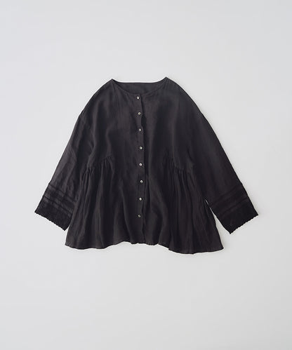 nest Robe | Linen Lace Side Gathered Two-way Blouse