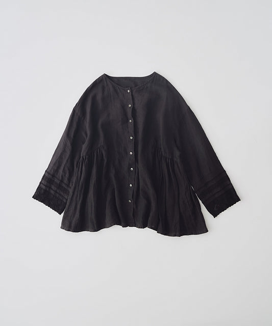 nest Robe | Linen Lace Side Gathered Two-way Blouse