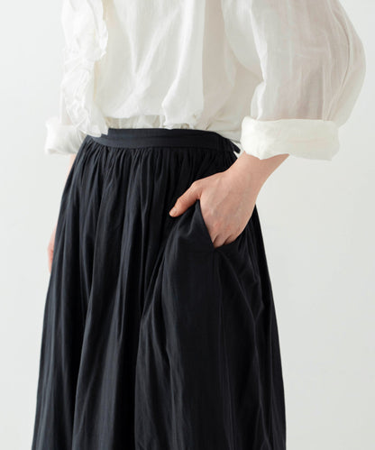 Cotton Linen Ramie Lawn Gathered Skirt