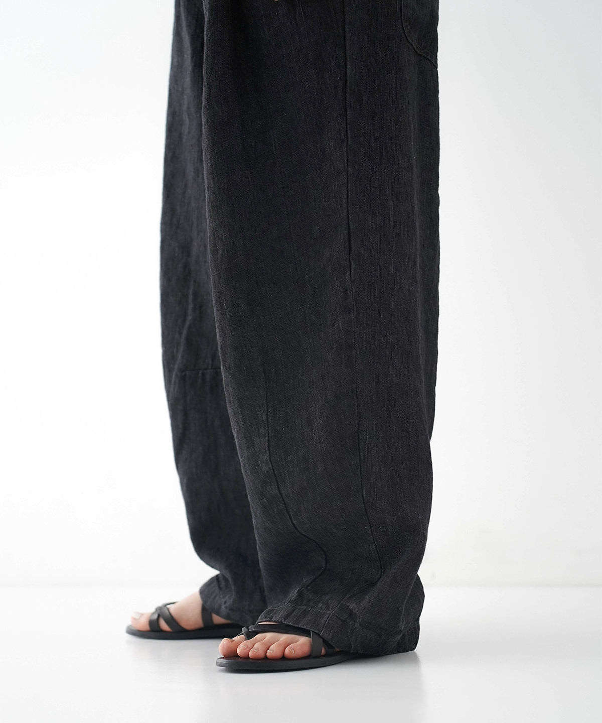 nest Robe | Linen Black Denim Curvy Pants