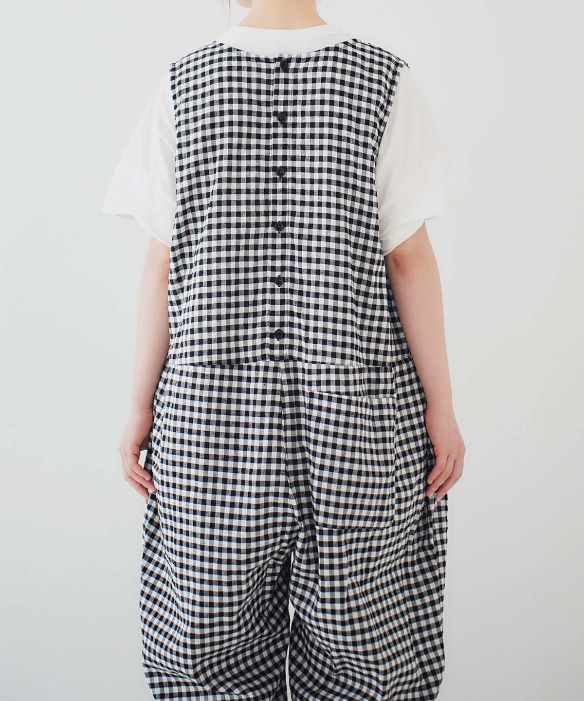 nest Robe |  Linen Cotton Check Salopette