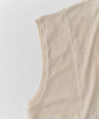 Cotton Linen Sleeveless Jersey - Ecru