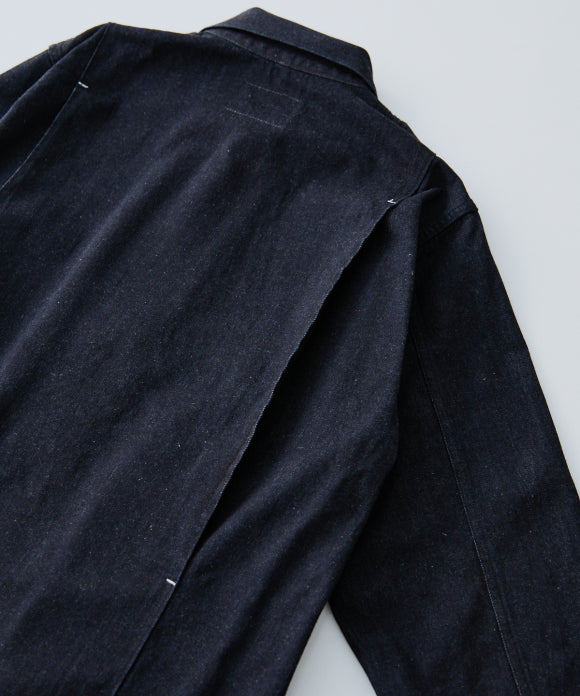 [UpcycleLino] × SKEWed DENIM Back Tuck Jacket