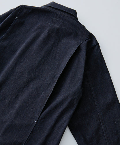 [UpcycleLino] × SKEWed DENIM Back Tuck Jacket