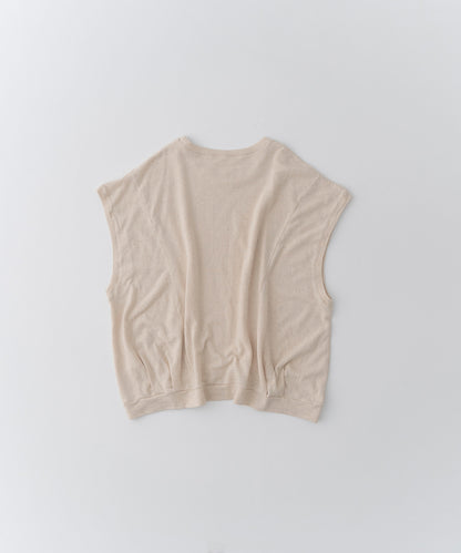 Cotton Linen Sleeveless Jersey - Ecru