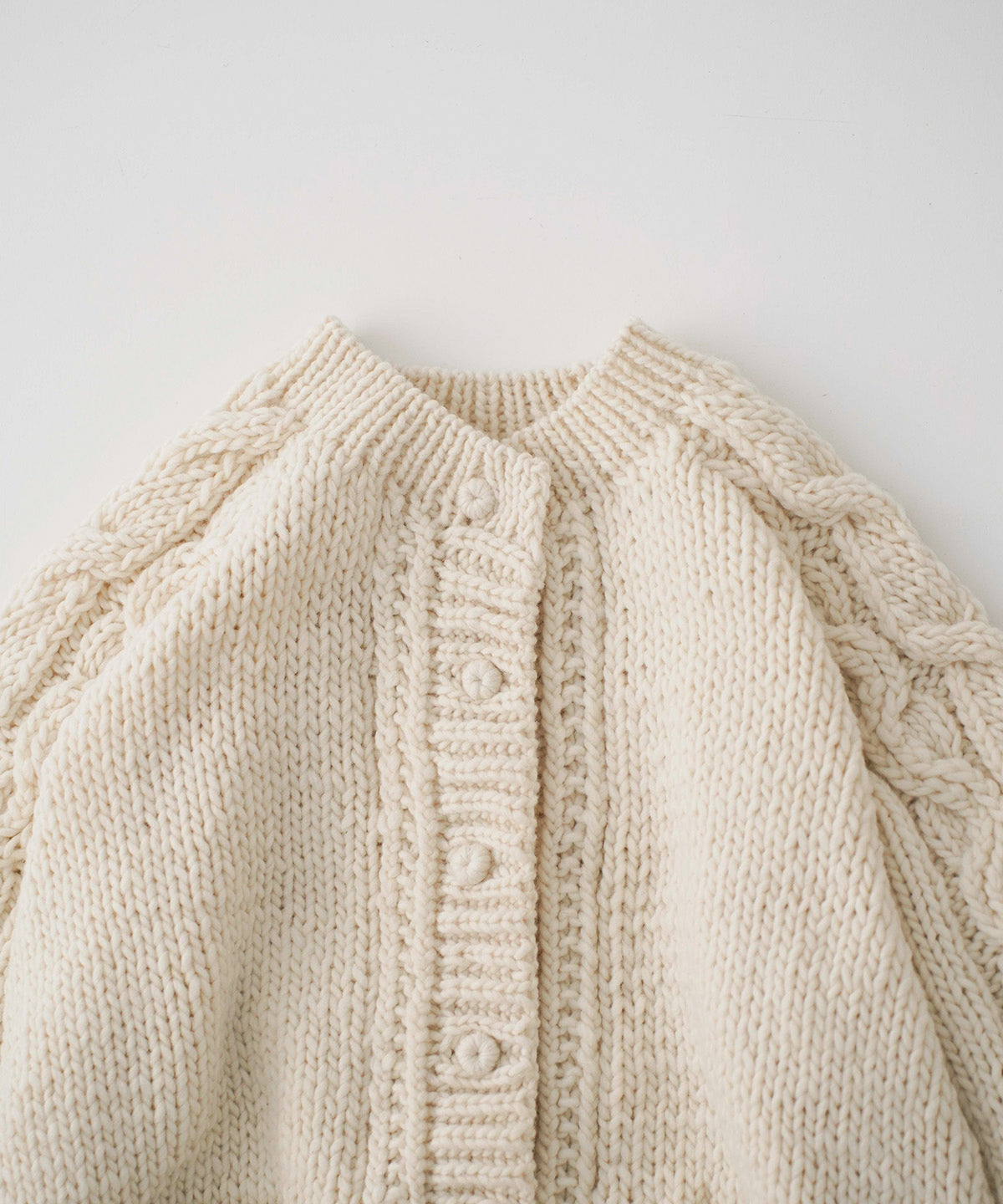 Peruvian Wool Cable Sleeve Knit Cardigan