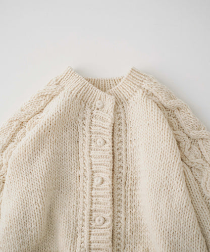 Peruvian Wool Cable Sleeve Knit Cardigan